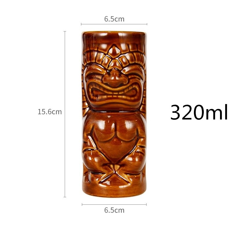 320ml maori totem hjem dekoration tiki krus keramisk kop øl kop kaffe krus tiki kop keramik håndværk