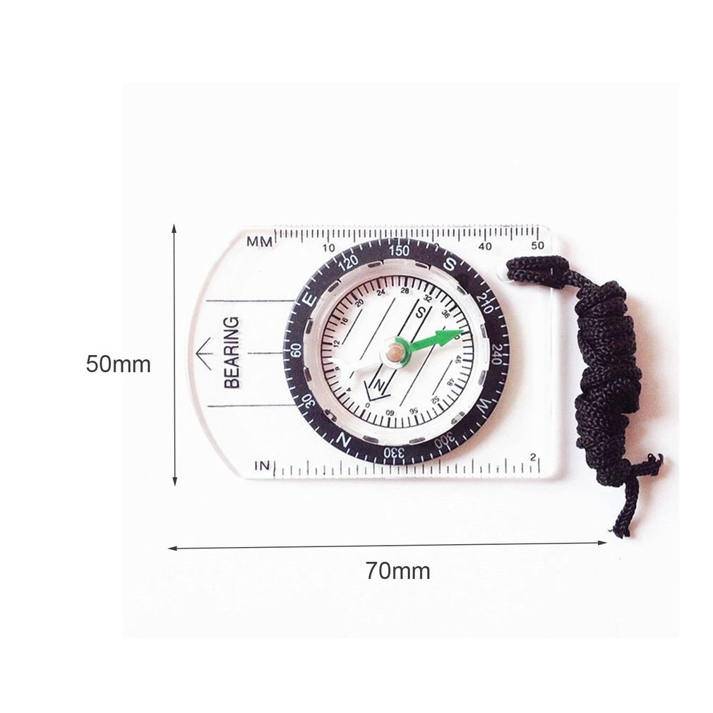 Mini Compass Map Scale Ruler Multifunctional Equipment Outdoor Hiking Camping Survival Guiding Tool