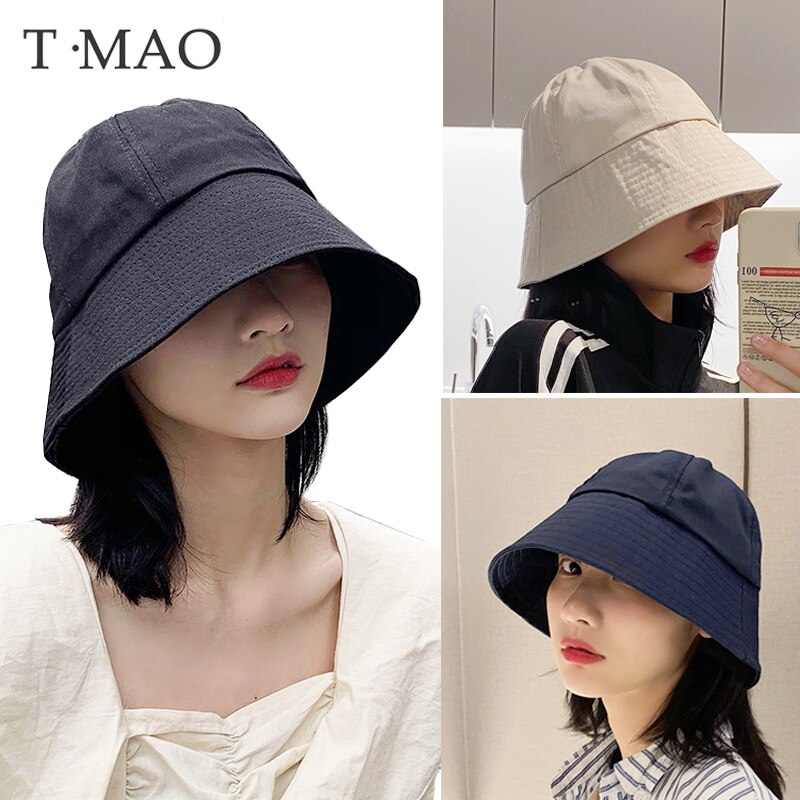 T-MAO Women Bucket Hat Fisherman Hat Cotton Graffiti Crayons Cotton Cute Kpop Print Men's Caps Sun Hats for Women