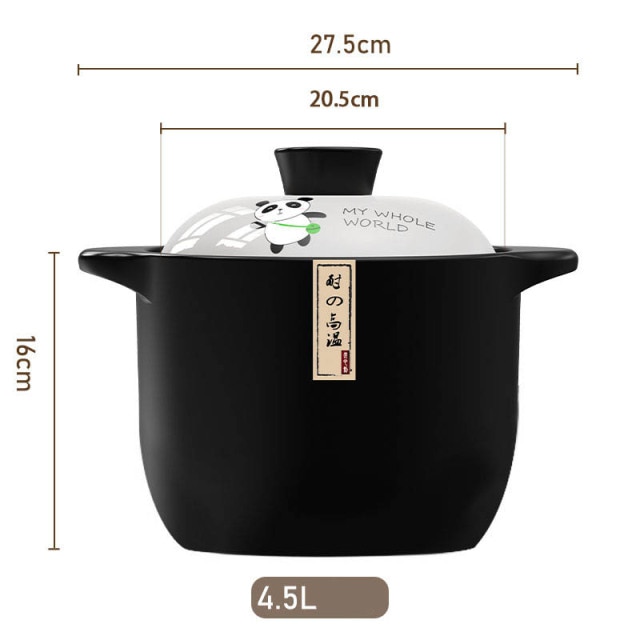 Casserole Stew Pan with Cover Ceramic Cookware 1.6L Soup Cooking Boiler Thick Bottom Pots High Temperature Resistant Cooking Pot: 4.5L for 5-10 people