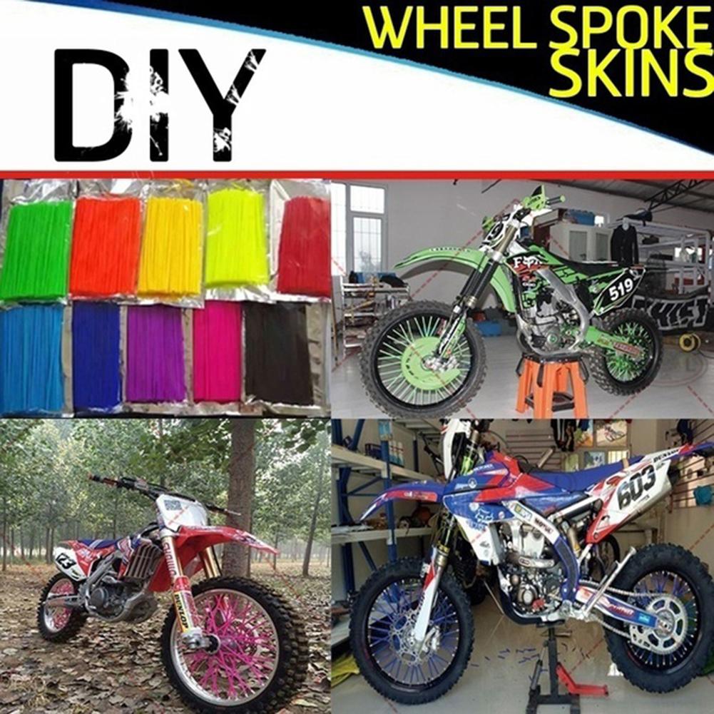 36Pcs Bike Motorcycle Wheel Spoke Wraps Rim Skin Cover Guard Motocross Kits