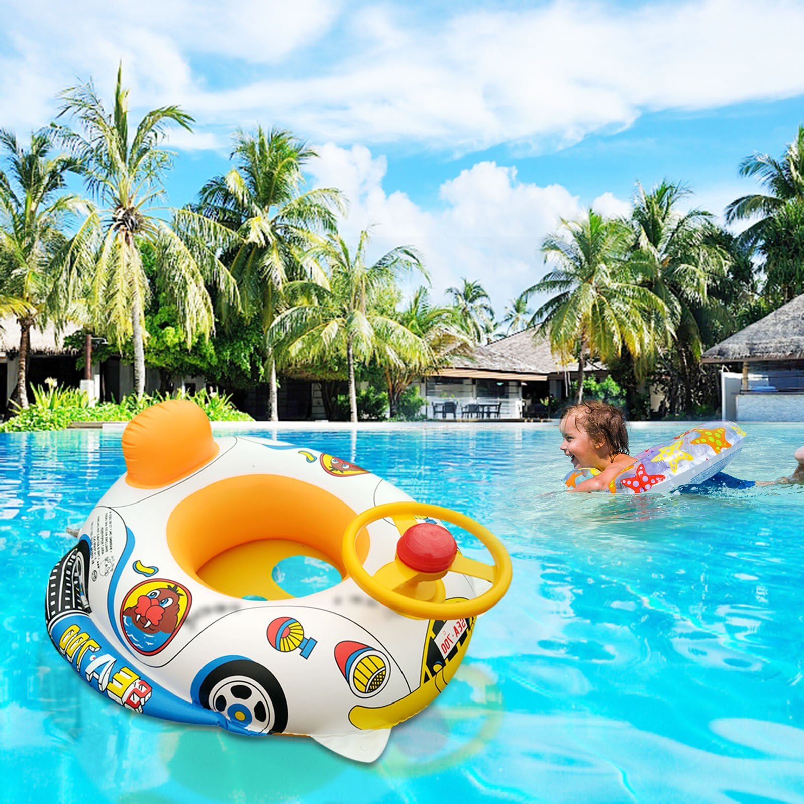 Kids Kleine Auto Zwemmen Ring Opblaasbare Verdikte Baby Drijft Kinderen Zwemmen Ringen Zomer Zwemmen Slechte Accessoires LL3