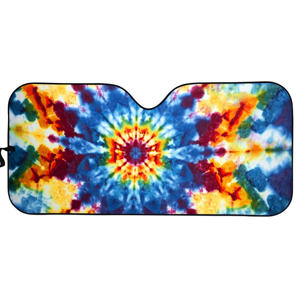 Tie dye bedrukte auto zonnescherm auto voorruit zonnescherm voorruit zonnescherm bescherming tegen de zon: Yy3067hc