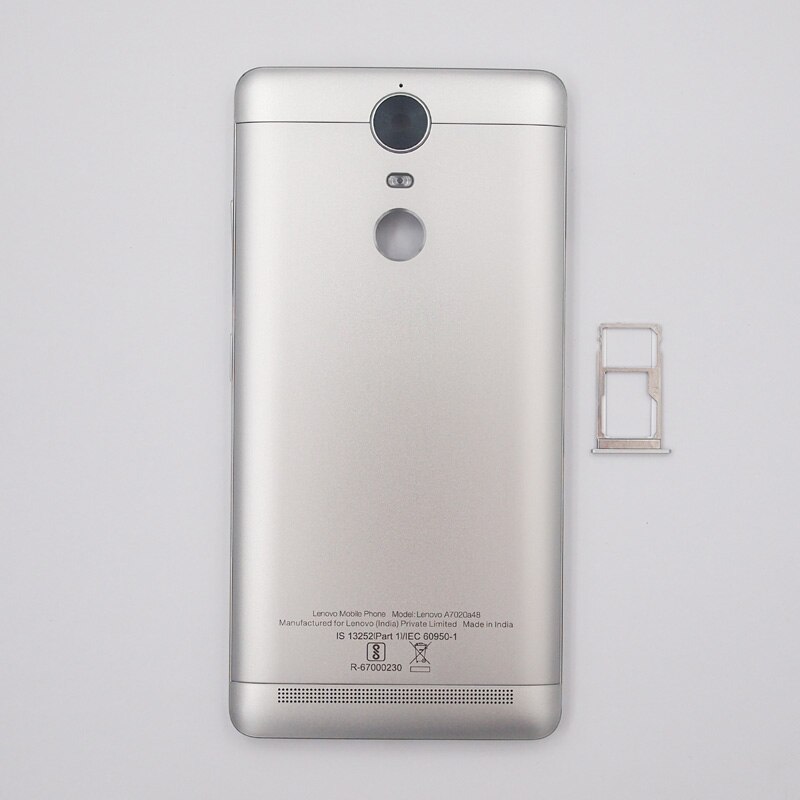 Baansam - coque arrière de batterie pour lenovo  k5 note  a7020 a 48 k52 t 38 k52 e 78 avec boutons d'alimentation et de volume + plateau pour carte: Argent