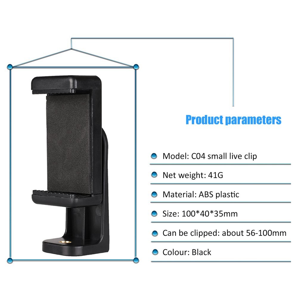 Tripod Mount Adapter Cell Phone Clipper Holder Vertical 360 Tripod Stand for Phone for Camera Lazy Holder