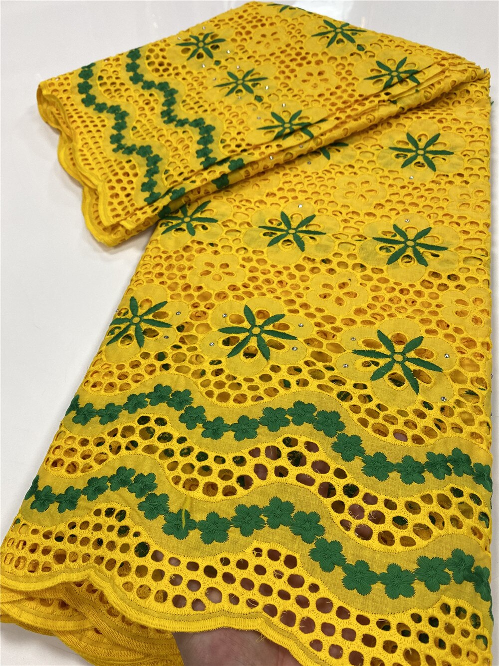 Swiss Voile Lace In Switzerland African Dry Lace Fabric Lace Nigerian Cotton Lace Material YA3529B-5