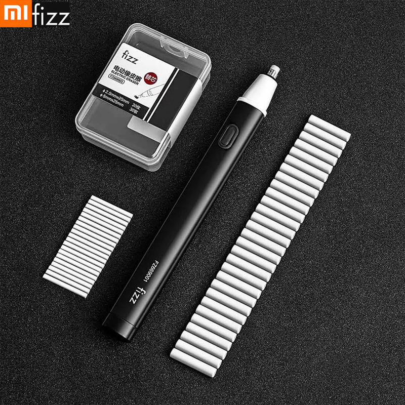 Xiaomi fizz elektriskt suddgummi med 20 gummipåfyllningar för konstnärer barn student penna skriva rita rita skissa hantverk