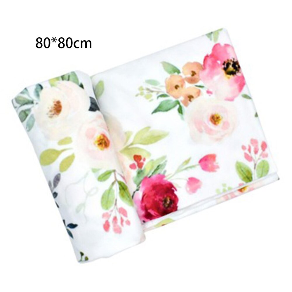 Gloednieuwe Peuter Aquarel Afdrukken Donzig Bloemen Dot Baby Deken Inbakeren Slaapzak Wrap Multifunctionele Wrap Doek: Flowers (2)80cm