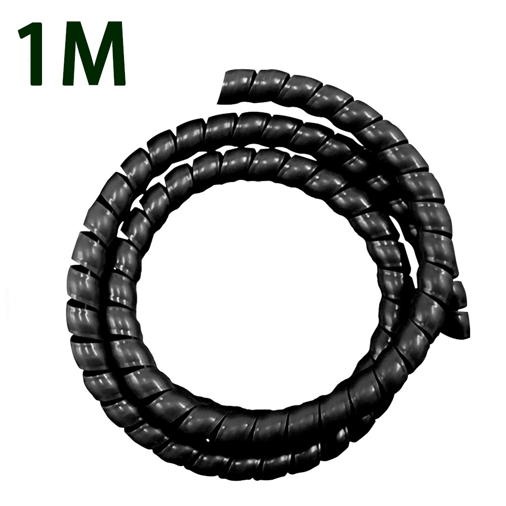 8mm 1m/ 35mm 0.45m Spiral Cable Protector Line Spiral Winding Cable Wire Cover Tube for Xiaomi M365 Ninebot Electric Scooter: 8mm 1M black