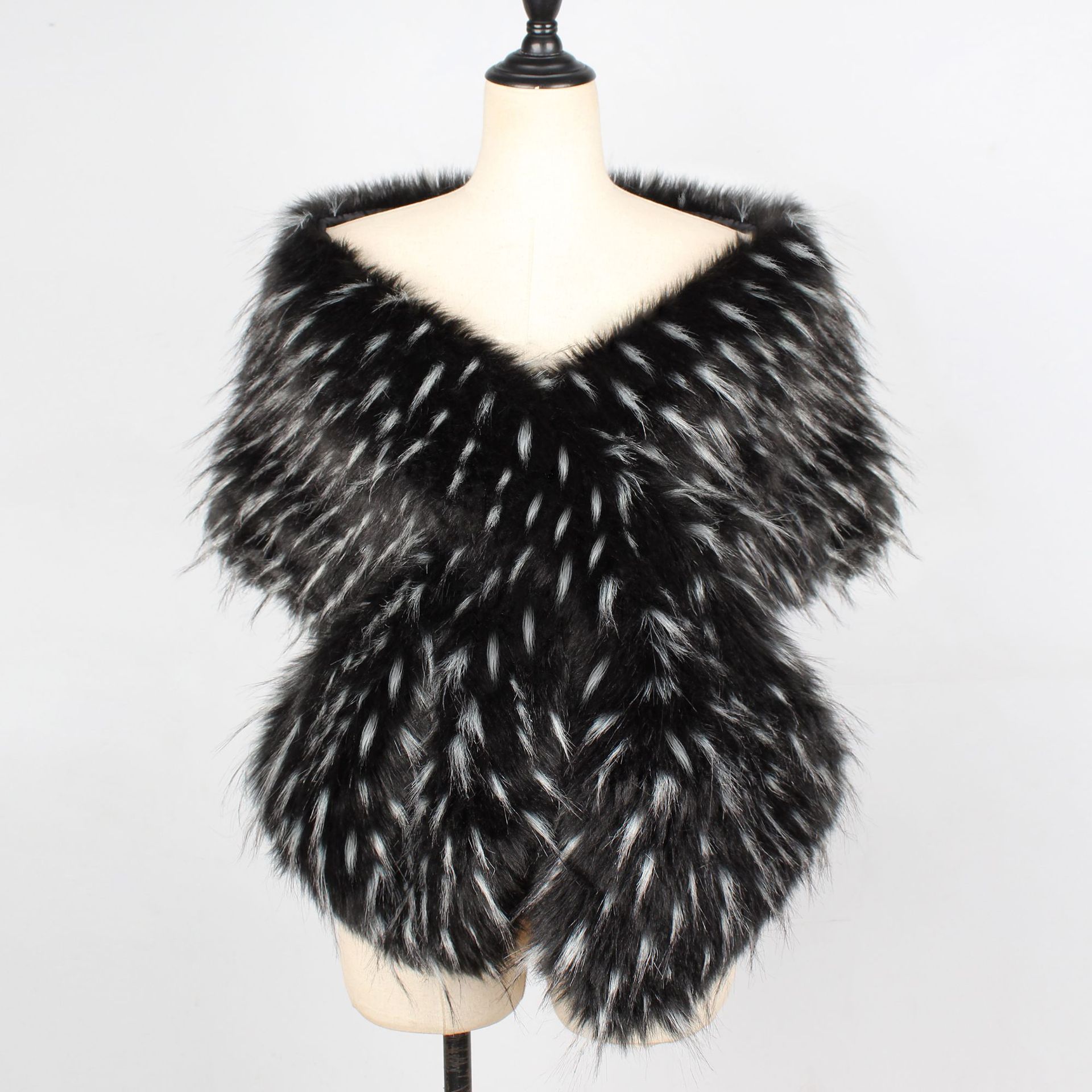 PEORCHID Blue Faux Fur Wedding Shrug Bolero Bridal Shawls And Wraps Stola Elegante Donna Red Women Party Winter Wedding Cape: 5