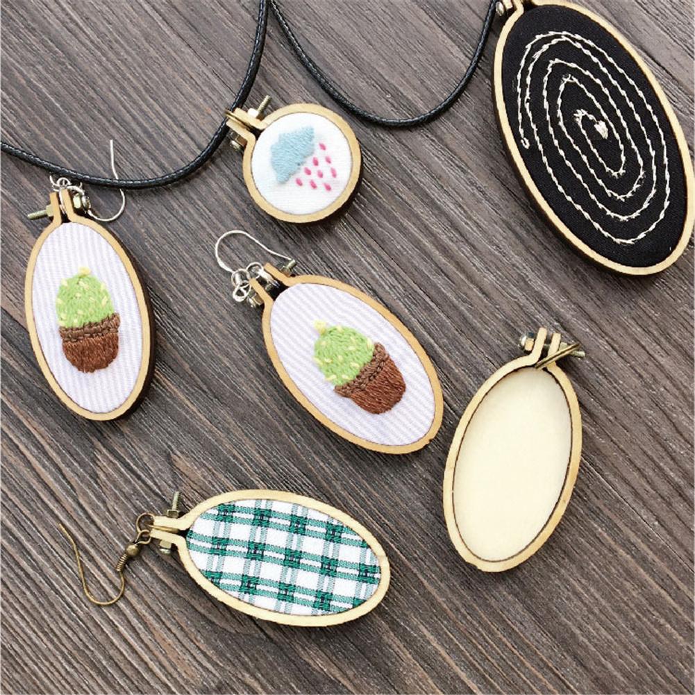 Embroidery Fixed Frame DIY Cross Stitch Sewing Handmade Stitches Crafts Tool Mini Wooden Hoop/Ring
