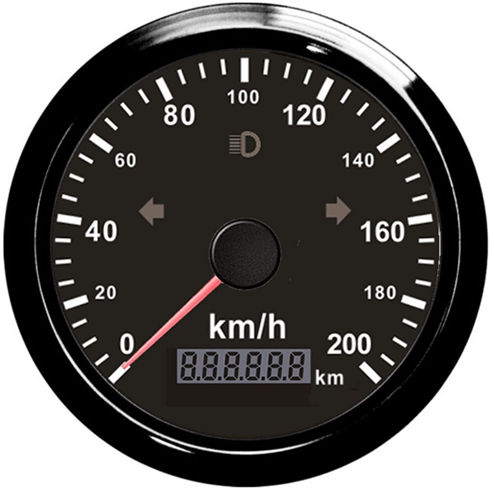 Velocímetro GPS impermeable para motocicleta, velocímetro de 85mm, 125/200 km/h, 160mph, para nieve, ATV, UTV, kilometraje Total ajustable, 12V, 24V, coche marino: 200K-BN