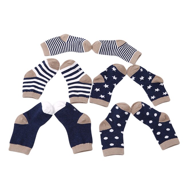 5 Paren/pak Kinderen Katoenen Sokken Jongen, Meisje, Baby, baby Warm Houden Streep Stippen Mode Sport &#39;S Sokken Herfst/Winter Kids
