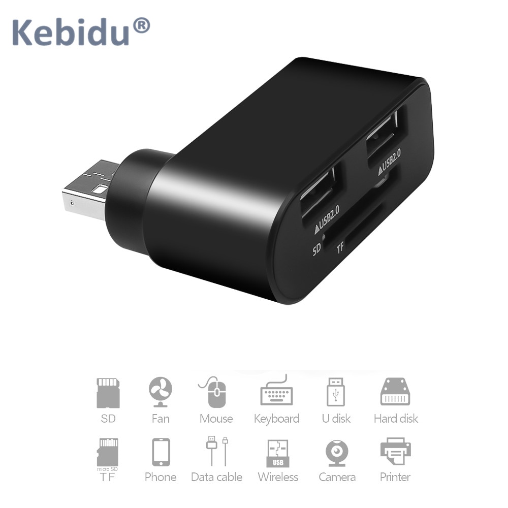 Usb 2.0 Naben 2 Port USB Power Interface Mit TF SD Kartenleser Für NotebookComputer Laptop Zubehör USB Hub Kartenleser