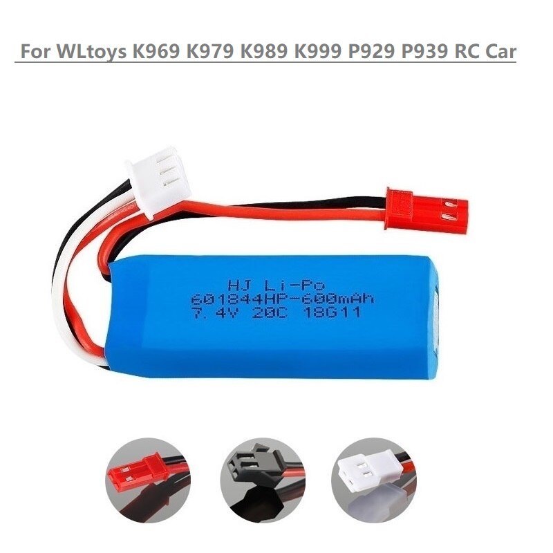 Original 7.4V 450mAh 20C Lipo Battery for WLtoys K969 K979 K989 K999 P929 P939 RC Car Parts 2s 7.4v Battery 5pcs/lots