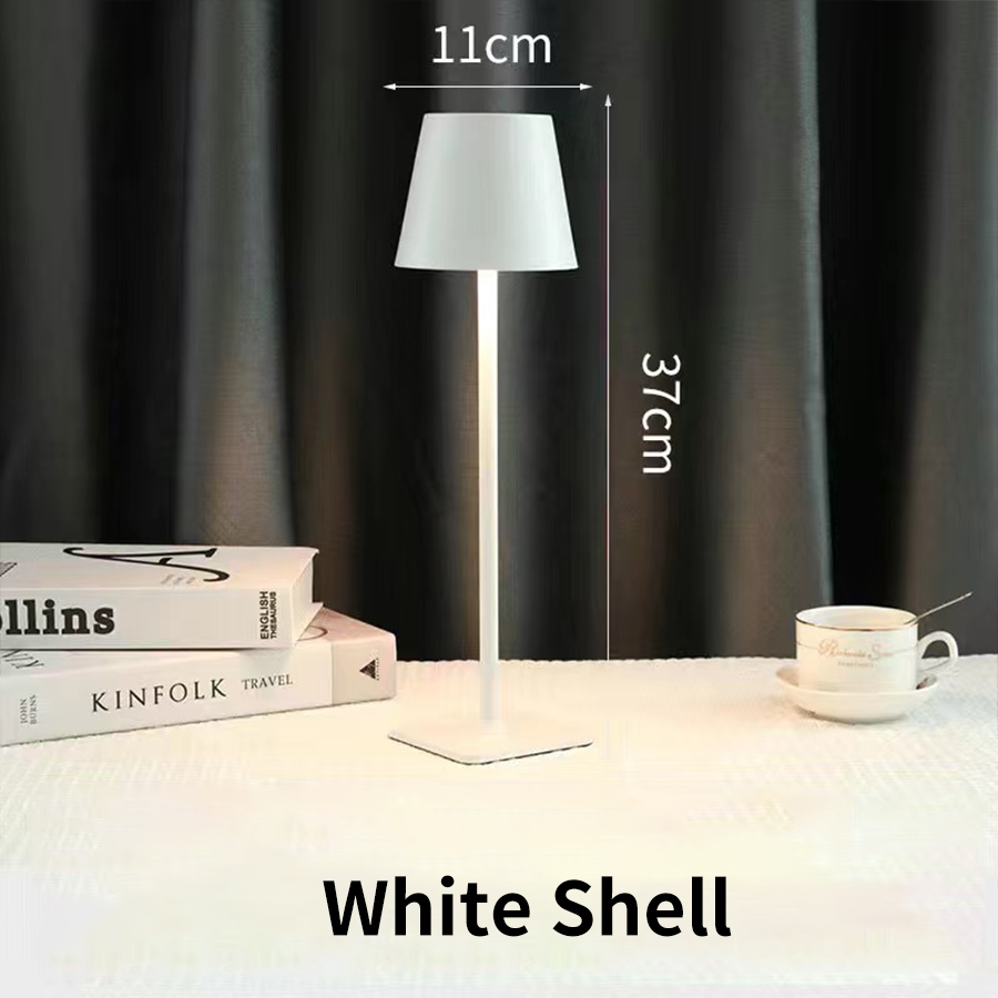 USB oplaadbare LED-tafellamp Aanraakschakelaar 3-kleurentemperatuur Dimbare bureaulamp Modern kantoorbar Restaurant sfeerlicht: WHITE