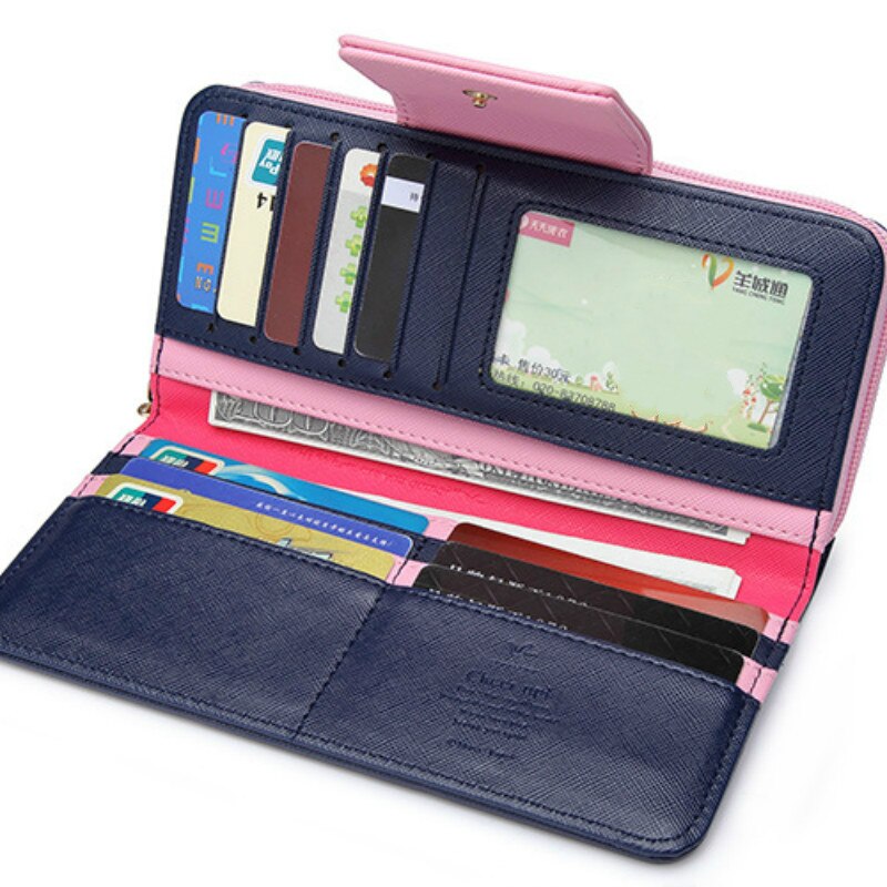 Women Leather Wallet Women's Clutch Bag Hasp Wallet Zipper Long Purses Card Holder Bolsa Feminina