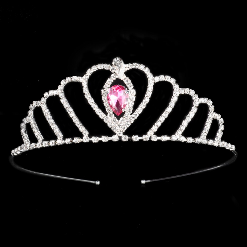 Tiara księżniczki czerwona niebieska korona panny młodej kwiaty na ślub ślubne na włosy akcesoria dla dzieci biżuteria do włosów Prom Party: 5 red