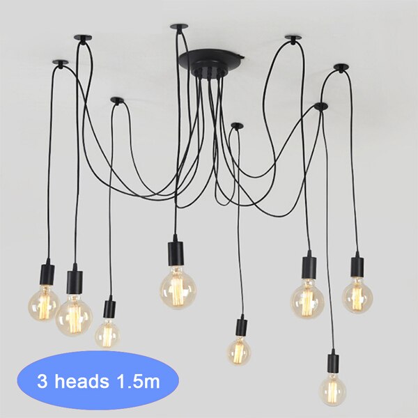 220 V Moderne Led Kroonluchter Verlichtingsarmaturen Zwarte Ijzer 4/6/8 Hoofd Tak Plafond Kroonluchter Industriële Lamp Woonkamer slaapkamer