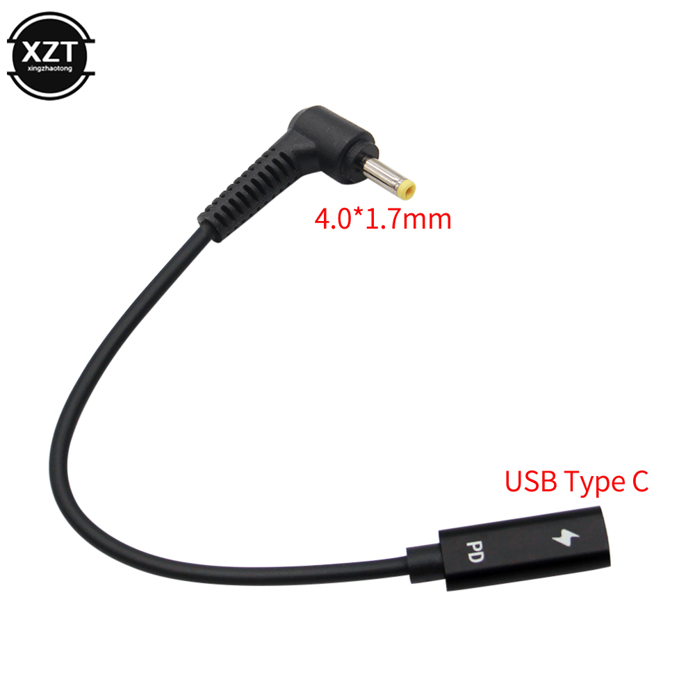 Usb Type-C Usb Vrouw Naar Dc 4.0*1.7Mm Mannelijke Interface Power Oplader Adapter Connector Voor Laptop Pd Snel Opladen Kabel