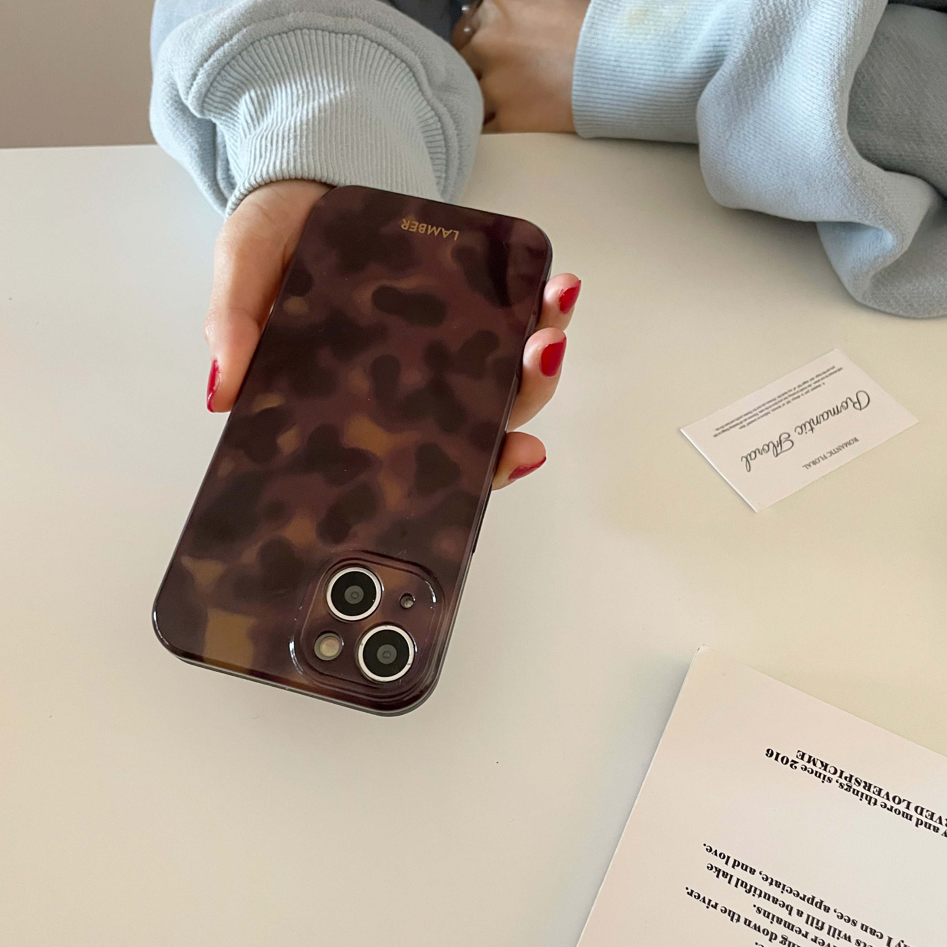 Funda de teléfono a prueba de golpes imd suave de silicona marrón retro ámbar para iphone 14 12 11 13 pro max 15 promax protector contraportada