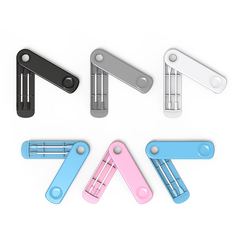 2Pcs/box Reusable Cotton Swab Ear Cleaning Cosmetic Silicone Buds Swabs Sticks For Cleaning Makeup