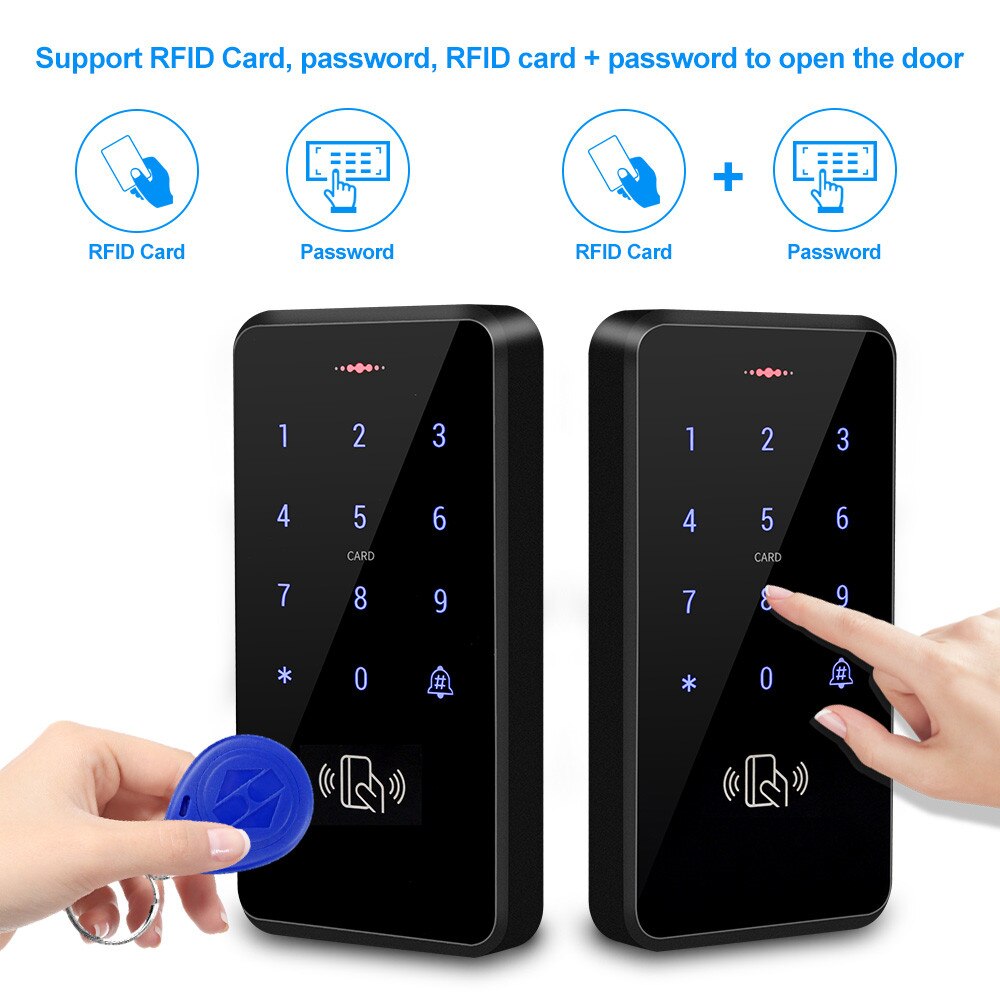IP68 Waterproof Access Control System Outdoor RFID Keypad WG26/34 Access Controller Reader Rainproof 10 EM4100 Keyfobs for Home