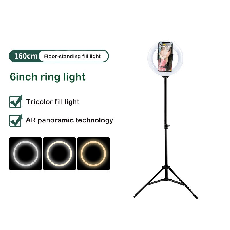 Vlog À Distance Dimmable LED Anneau Lumière macro avec trépied support pour téléphone anneau lumières vidéo Studio Tick Tock Anneau lumière: 160cm  ring light