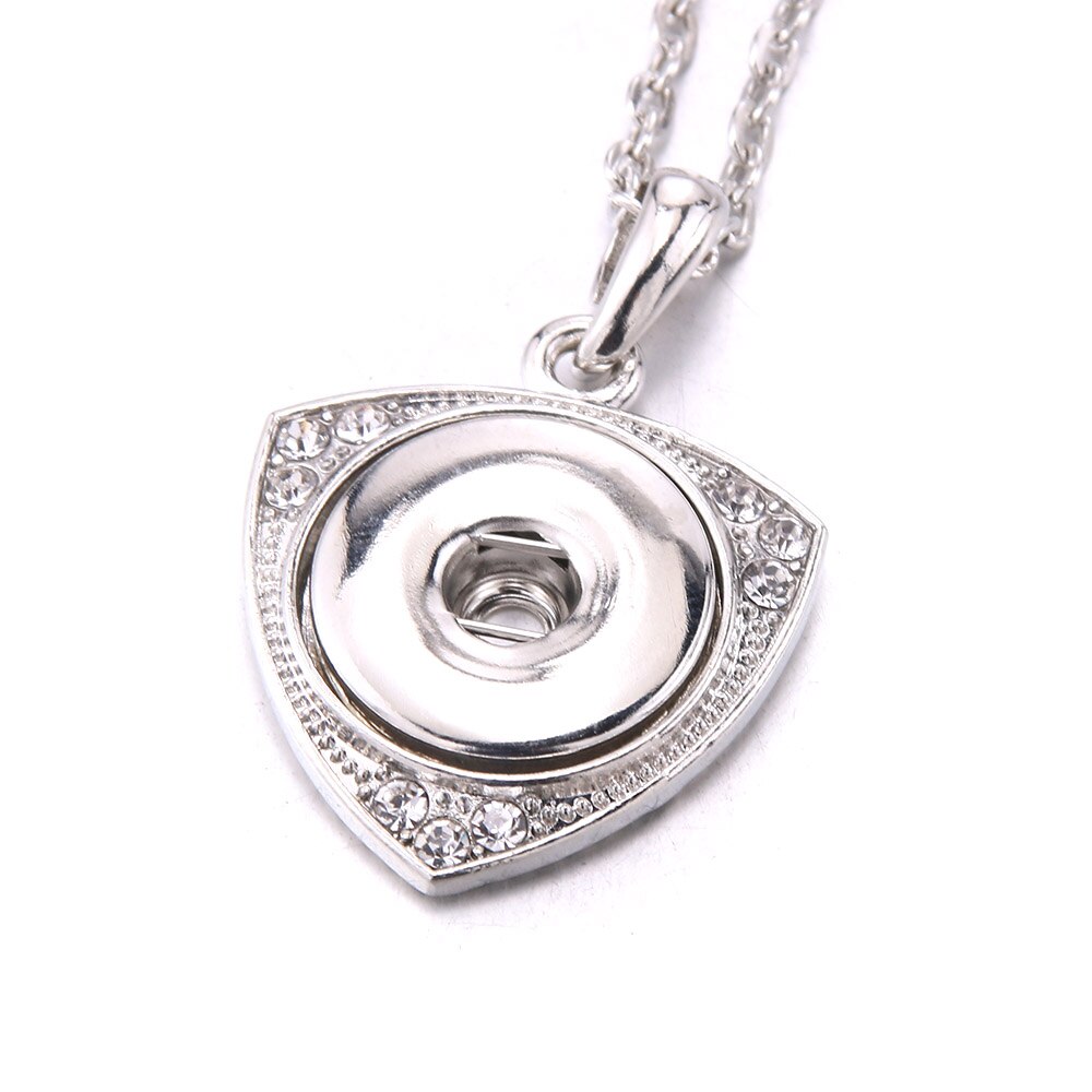 Snap Button Jewelry Necklaces Rhinestone Crystal Heart Flower Snap Necklace Fit DIY 20MM 18mm Snaps Buttons Pendant Necklace: N1727-2