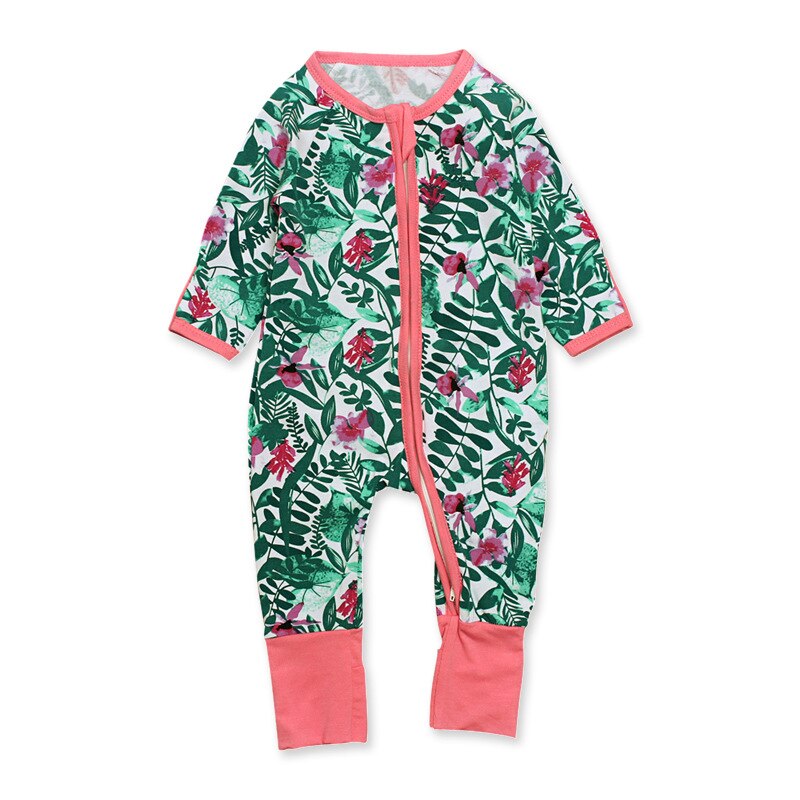 Baby Meisje Jongens Kleding Kids Froral Lange Mouw Romper Dubbele Rits Overalls Kleding Baby Kids Katoen Herfst en Winter Stijlen