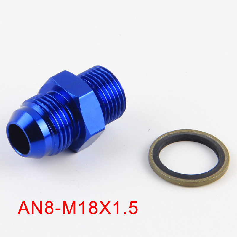 AN6 AN8 AN10 To M10*1.0 M10*1.5 M12/M14/M16/M18*1.5 Thread Straight Fuel Oil Air Hose Fitting Male Adapter Car Auto Accessories: Red