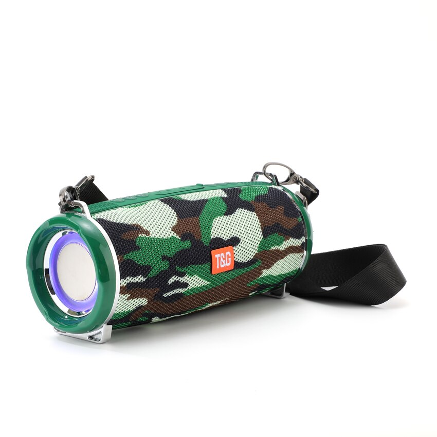 T &amp; G TG192 20W Draagbare Bluetooth Speaker 2400Mah Rgb Led Licht Draadloze Boombox Waterdichte Outdoor Subwoofer Stereo luidspreker: Camouflage