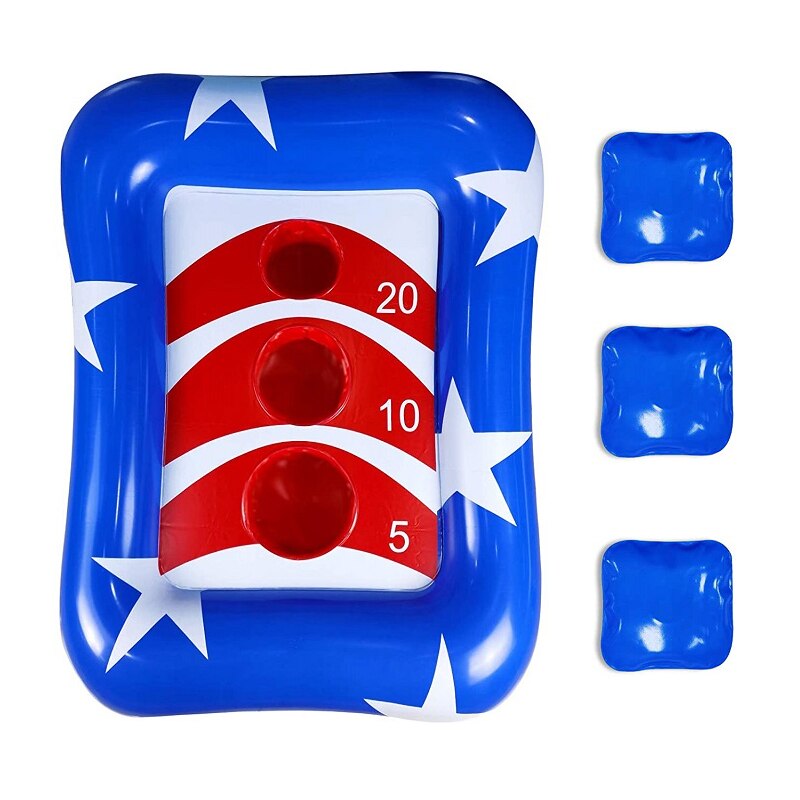 Opblaasbaar Zwembad Ring Toss Games Zwembad Speelgoed Drijvende Toss Spel Voor Kinderen Volwassenen Zomer Pool Party Water Outdoor Strand speelgoed: Deep Blue