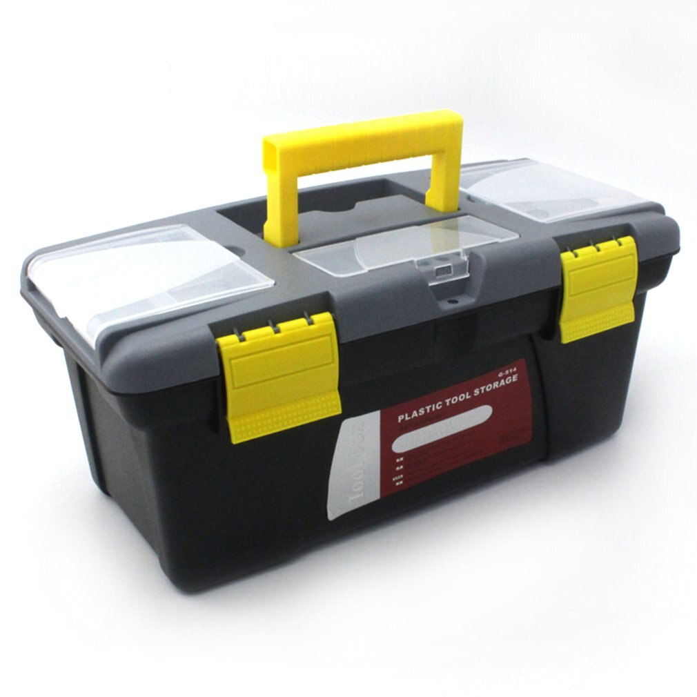 Portable Plastic Hardware Toolbox Household Small Size Multifunction Maintenance Toolbox Car Storage Box Anti-fall Box: L