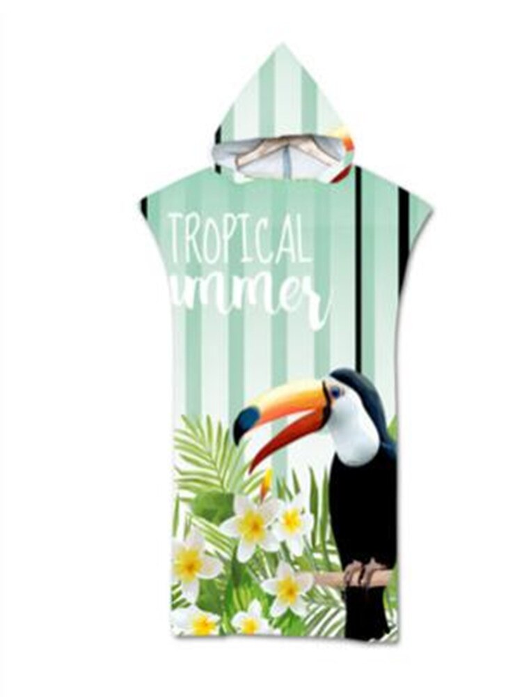 Mode Strand Zonnebrandcrème Winddicht Dressing Robes Hooded Mantel Strandlaken Zwemmen Prints Kan Dragen Poncho Badhanddoeken 110x75cm: 7