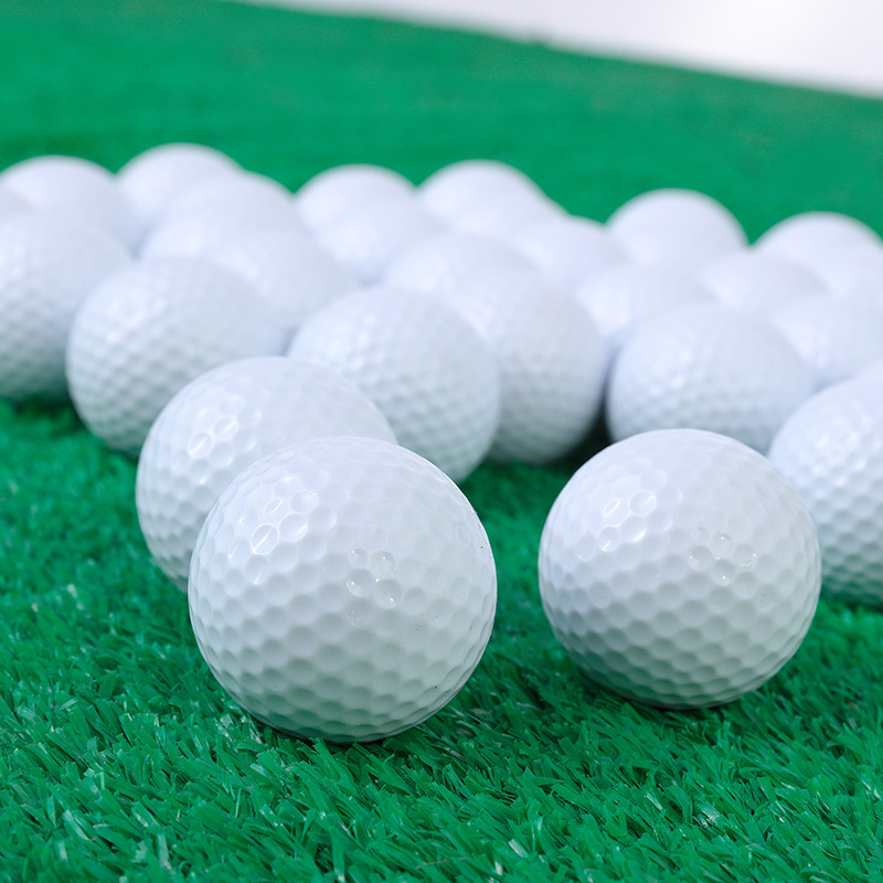 Balles de Golf Double couche en caoutchouc, 5 pièces/1 ensemble, haute élasticité, intérieur, Swing de Golf, balle d&#39;entraînement, bonne , 10 couleurs,