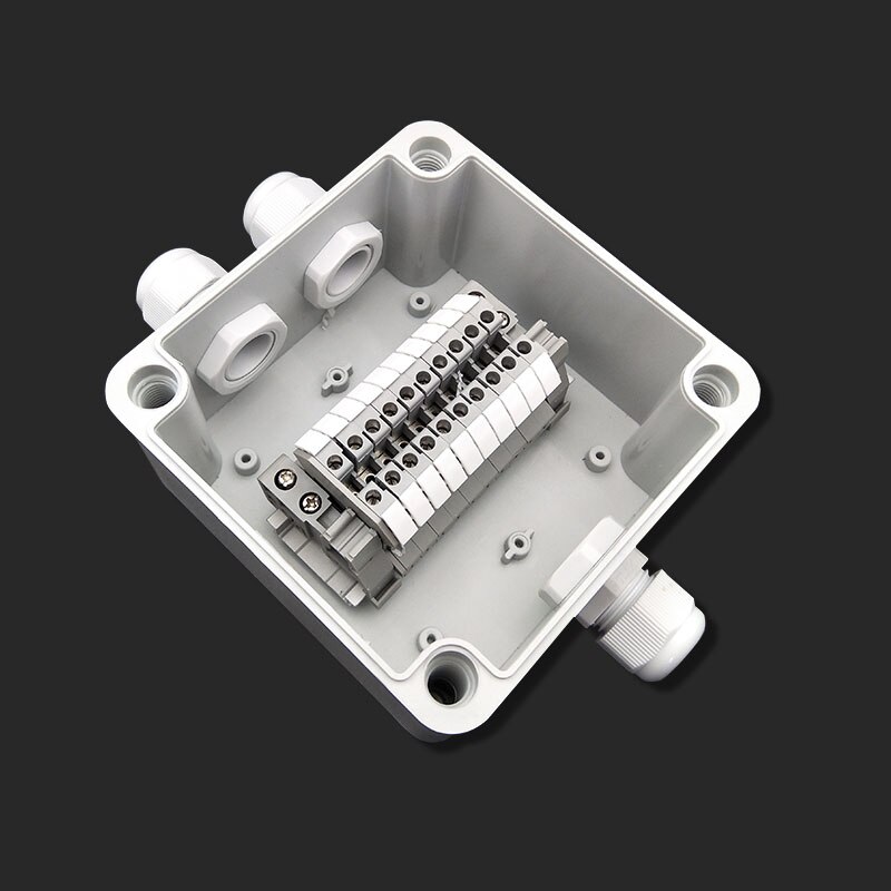 IP66 ABS Waterproof Electronics Junction Box 1 Inlet 2 Outlet DIY Terminals Enclosure Case Wiring Connection Box 120x120x80mm