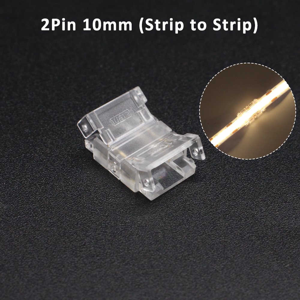 Conector de tira LED COB de 2 pines, 3 pines, 4 pines, Terminal de cable de extensión, conectores LED para luces de cinta flexibles RGB CCT COB de 5mm, 8mm y 10mm: Marfíl