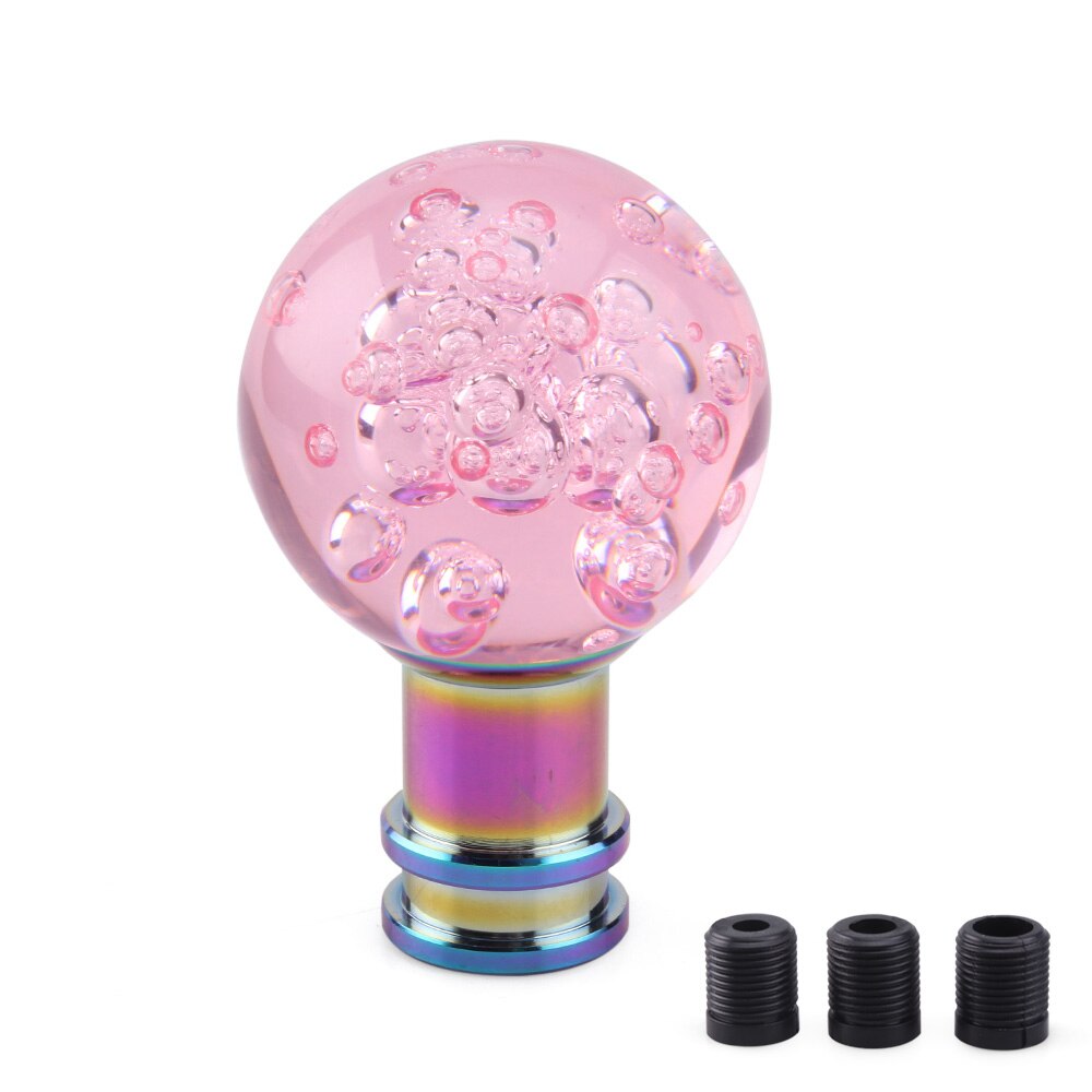 Car Manual Shift Knob Gear Shifter Head Shift Knob Stick Crystal Transparent Bubble Pink Blue White Gear Shift Knob RS-SFN081: pink