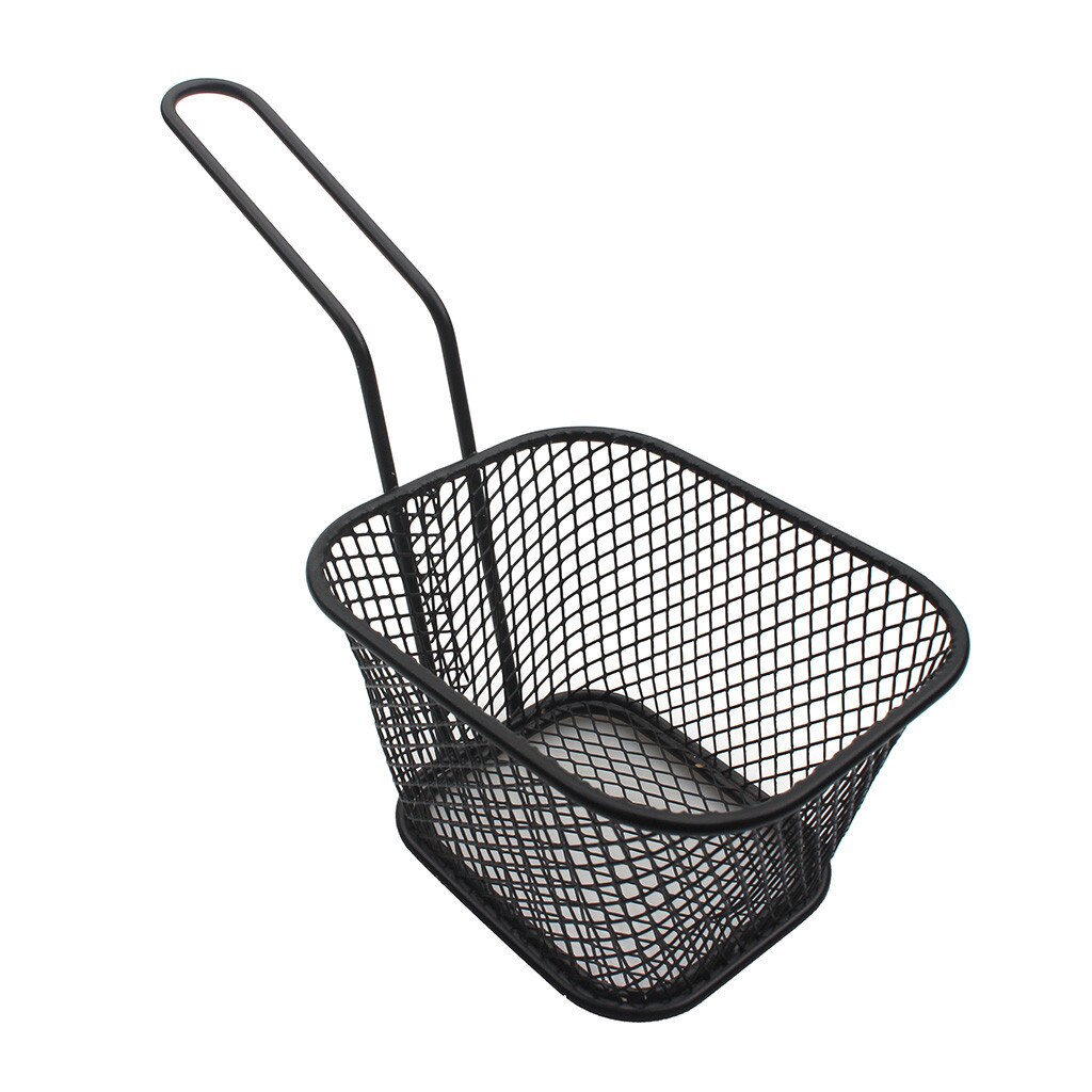 Rvs Mini Koekenpan Mand Mesh Draagbare Frietjes Manden Zeef Netto Gekwalificeerde Koken Keuken Gadget ^ 20: Black