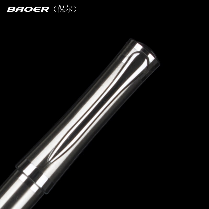 BAOER 3035 de negocios de acero inoxidable pluma de tinta y caja de lápices Escuela de lujo Oficina papelería pluma de metal Nib