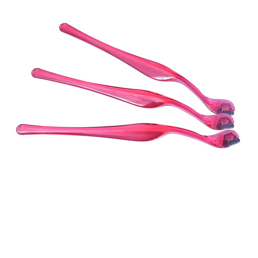 Eyebrow Razor Trimmer Shaper Shaver Facial Hair Remover Stainless Steel Color Random Plastic Long Handle