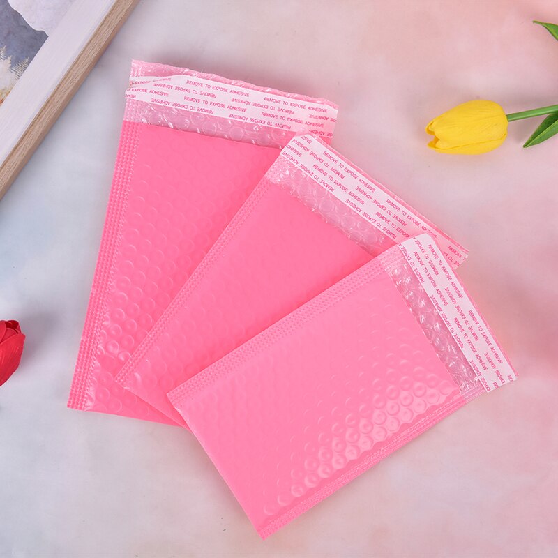 Rosa papper bubbel vadderade brev kuvert påse bubbel post kuvert påse förpackning påsar brevpåsar 10 st/lot