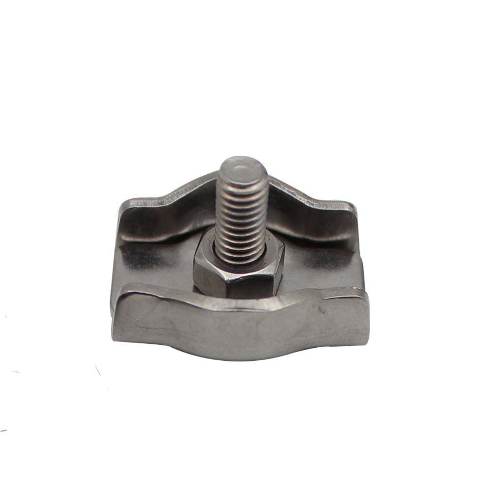 15 stk 304 rustfritt stål metall  m2-m6 ståltau chuck lås enkelt dobbelt klippe kort dobbelt kort hode klips feste stål tau spenne