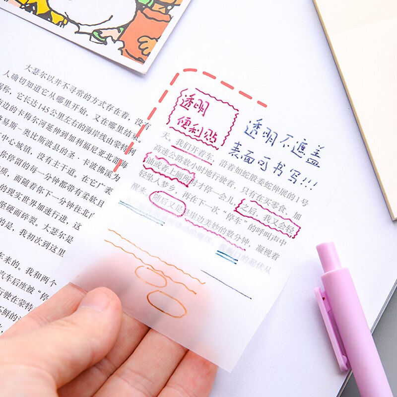 Transparent Sticky Note Pads Waterproof Self-Adhesive Memo Notepad School Office Supplies Stationery Writing Memo Pad Decoration
