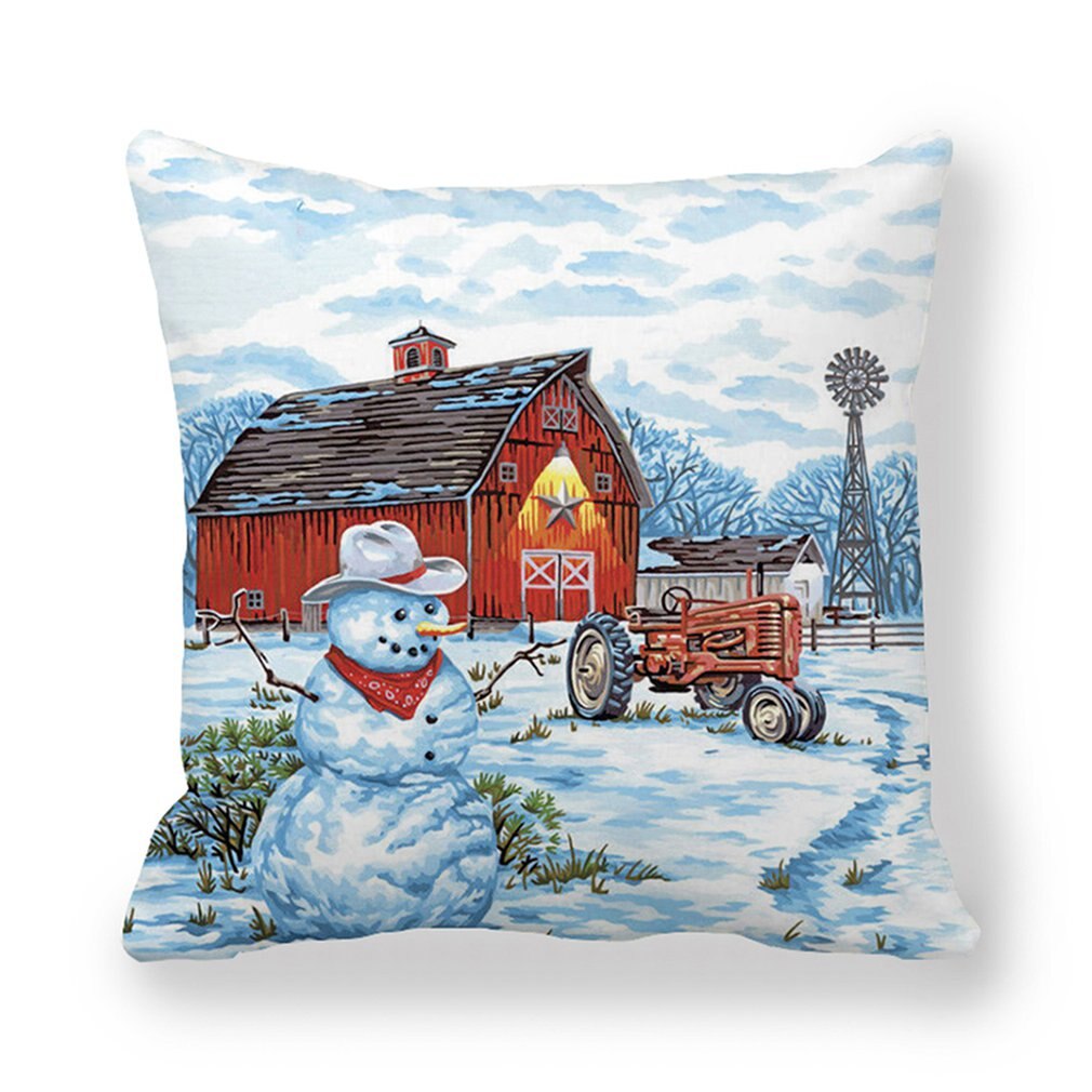 Eland hert kerstman sneeuwpop kerst kussenhoes sierkussen kerst jaar decoratie huisdecoratie polyester kussensloop: 40
