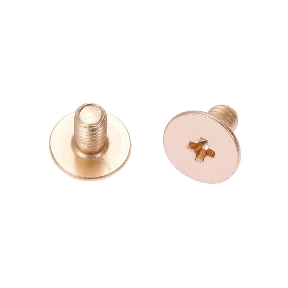 10 piezas de remache giratorio, botón de Metal, cabeza de anillo redondo, tornillo trasero, artesanía de cuero, remache de clavos de latón