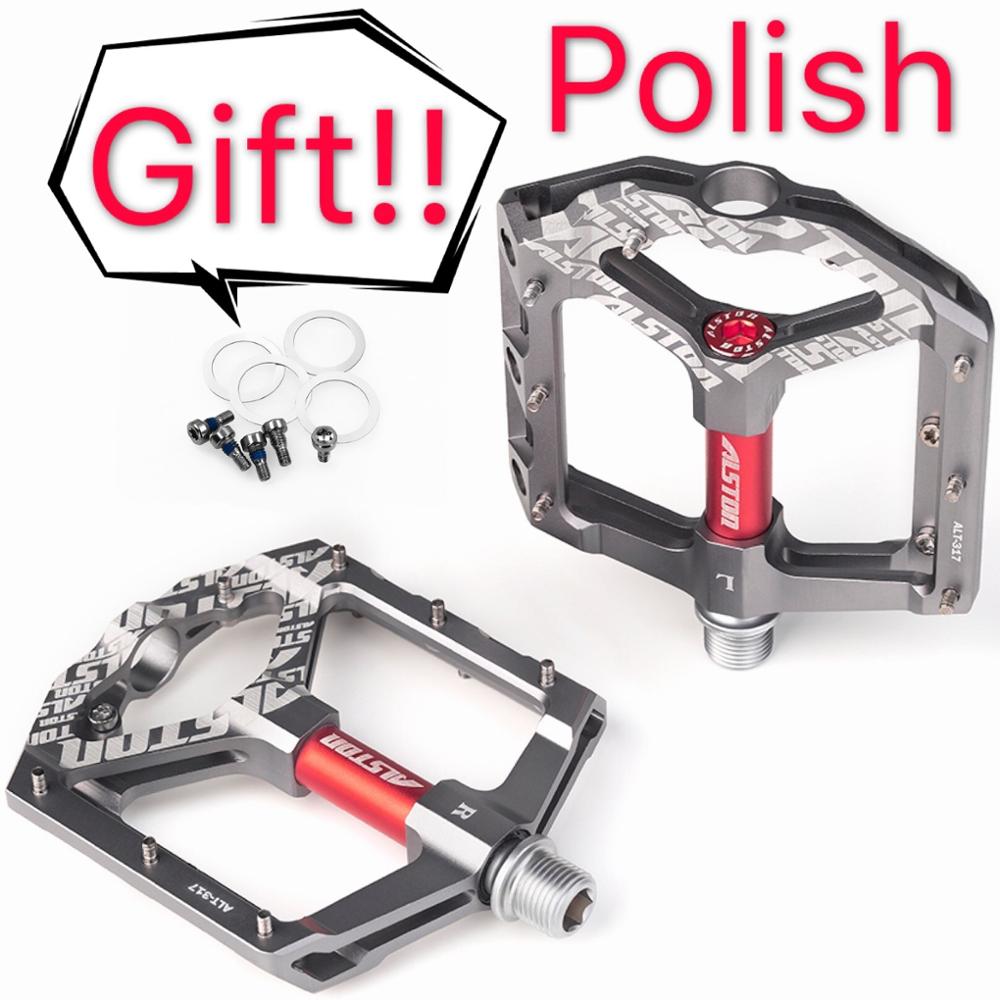 Alston Non-Slip Mountain Bike Pedals,Ultra Strong Colorful Cr-Mo CNC Machined 9/16" 3 Sealed Bearings for Road BMX MTB Fixie Bik: Tit-P