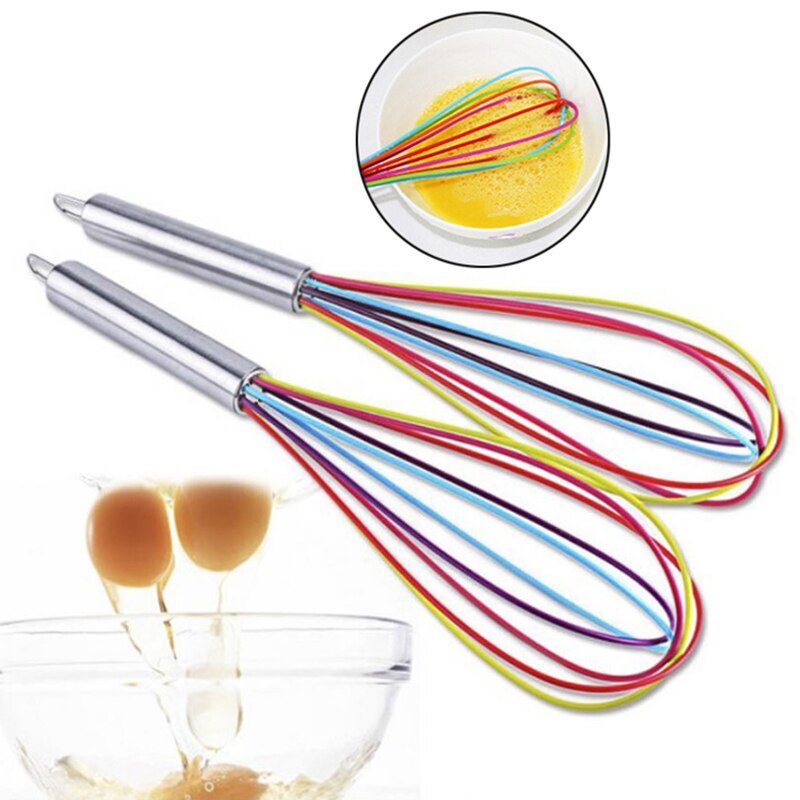 1 Uds beber batidor mezclador de huevo de silicona batidores de cocina herramienta Mano huevo Espumador mezclador Wisk cocinar licuadora