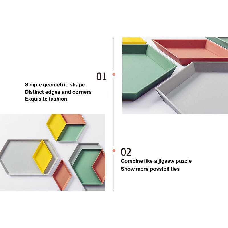 4PCS/Set Fruit Salad Tray Storage Food Tray Removable Fruit Plastic Combination Desktop Detachable Fruit Plate